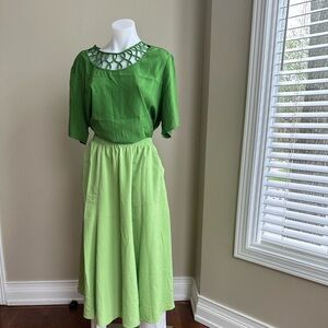 Maggie Sweet Spring Green A line Pocket Skirt Size 1X Petite
